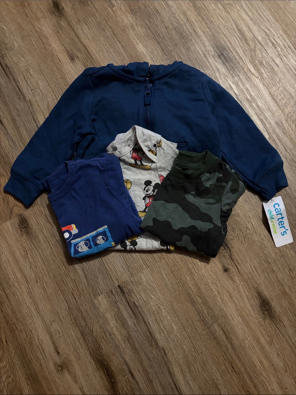 12 Month Boys - 4 Piece Bundle - Zip-Up Hoodie, Romper & 2 Shirts - Size 12 M